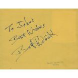 Burt Kwouk signed 5x4 yellow album page. Good condition. All autographs come with a Certificate of