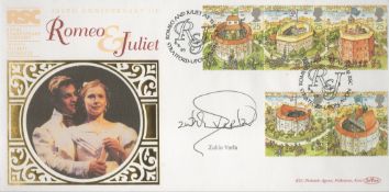 Zubin Varla signed Romeo and Juliet FDC. 8/8/95 Stratford upon Avon postmark. Good condition. All