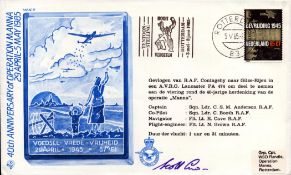 WWII Flown cover (RAFAC 17) 40th Anniversary Operation Manna 29th April-5th May 1985 signed by