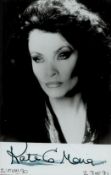 Kate O'Mara signed Black & White Photo. 5.5x3.5 Inch. Signature signed by ink pen smudge. Good