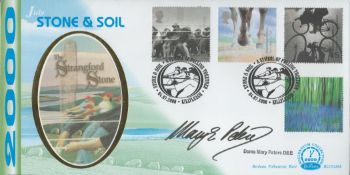 Dame Mary Peters DBE signed Stone and Soil FDC. 4/7/00 Killyleagh postmark. Good condition. All