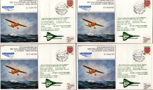 Aviation FDC Collection of 8 Flown covers of 50th Anniversary of the First Solo Crossing of the