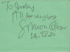 Simon Callow signed Autograph page 5.5x4 Inch. Dedicated. Good condition. All autographs come with a