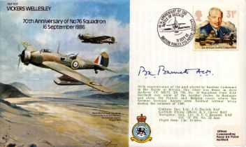 WWII Flown FDC signed by Air Chief Marshal Sir Brain Burnett. Date Stamped 16th September 1986. Good