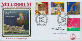 The Rt Rev Vincent Logan signed Christians pilgrimage FDC. 2/11/99 St Andrews postmark. Good