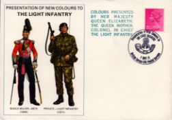 Military FDC Presentation of New Colours to The Light Infantry. Date Stamped 7th May 1971. Good