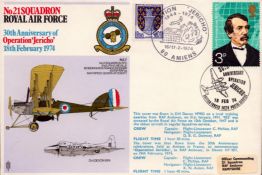 Aviation Flown FDC No.21 Squadron RAF, 30th Anniversary of Operation Jericho 18th February 1974.