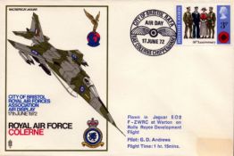 Aviation Flown FDC City of Bristol Royal Air Forces Association Air Display 17th June 1972. Good