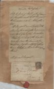 Duke of Wellington. Letter dated 1848. Mounted to larger card with original envelope and his