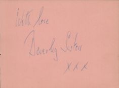 Beverley Sisters signed Autograph page. Approx. 5.25x4 Inch. Good condition. All autographs come