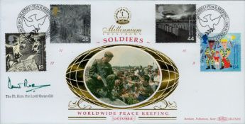 Rt Hon Lord Owen signed Soldiers FDC. 5/10/99 London SW1 postmark. Good condition. All autographs