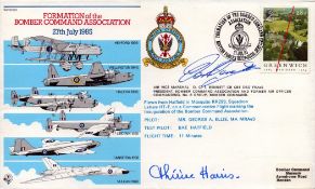 WWII Flown FDC signed by Lady Harris and one other RAF Veteran. Date Stamped 27th July 1985. Good