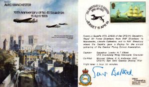 WWII Flown FDC signed by Air Chief Marshal Sir Augustus Walker. Date Stamped 15th April 1986. Good