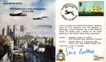 WWII Flown FDC signed by Air Chief Marshal Sir Augustus Walker. Date Stamped 15th April 1986. Good