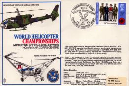 Aviation Flown FDC World Helicopter Championships Middle Wallop 23rd-28th July 1973, HQ Army Air