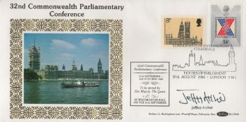 Jeffrey Archer signed 32nd commonwealth parliamentary conference FDC. 19/8/86 London SW1 postmark.