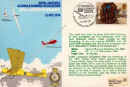 Aviation Flown FDC RAF Gliding and Soaring Association 25th Anniversary 15th December 1974. Date