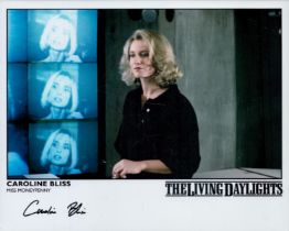 Caroline Bliss Signed Photo (as miss Money Penny) From James Bond The Living Day Lights. Signed in