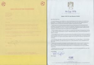 Peter Osgood signed two TLS regarding an invitation and reply to a reunion dinner for the