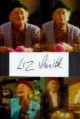 Liz Smith Signed Autograph Card With Colour Glossy Photos Attached to A4 White Card. Good condition.