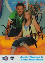 Multi signed Jamie Rickers and Anna Williamson Promo. colour photo. Toonattik CITV. Approx. 6 x 4