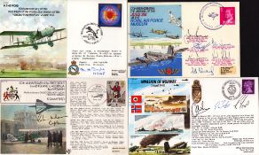 Military collection of 5 FDC. Signatures such as Captain Colin Morris, Multi Signed by 6 including