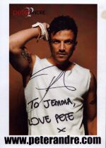 Peter Andre signed 6x4 inch colour promo photo dedicated. Good condition. All autographs come with a