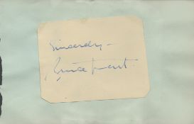 Bruce Trent signed autograph small white card cut out Approx. 3.5x2.5 Inch fix onto pale blue