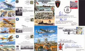 Military Collection of 5 x signed FDCs including signatures of Sir Peter Berger and Brian Brayne-