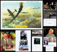Military collection of 5 signed various sized pictures and autograph cards including signatures of