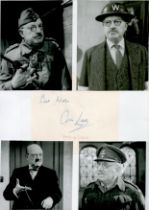 Arthur Lowe 12x8 inch signature piece includes signed album page and four vintage Dads Army photos