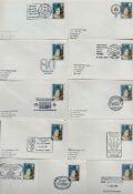 11 x FDC Collection of 11 x The Postmark Club H.M. Queen Elizabeth envelope 6x3.5 Inch. The Queen