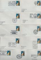 11 x FDC Collection of 11 x The Postmark Club H.M. Queen Elizabeth envelope 6x3.5 Inch. The Queen