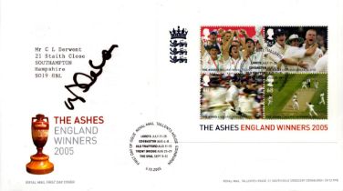 Cricket Michael Vaughan signed The Ashes England Winners 2005 Royal Mail FDC Double PM First Day