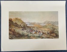 Print. Titled General View of Macau 1839 Colour Print by Auguste Borget. Measures 18 x 14 inches.