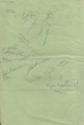 Aston Villa FC Vintage Autograph Sheet. A4 Size. Signatures include Jimmy Rimmer, John Robson, Frank