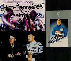 Motor racing collection of 6 signed photos. Signatures such as Paul Tracy, J J Lehto, Allan
