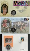3 x of FDC. Jennie Bond Signed Diana Princess of Wales $1 Coin Cover. 4 Diana Stamps with 19-6-98