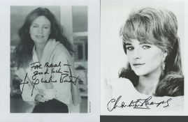 Jacqueline Bisset and Charlotte Rampling, actresses. Two signed photos, one dedicated. Sizes