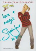 Sarah Jane signed Honeywell CBeebies promo. colour photo. Approx. 6 x 4 Inch. Good condition. All