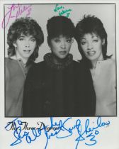 The Three Degrees multi signed 10x8 inch black and white promo photo signatures include Sheila
