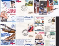 Military Collection of 5 x signed FDCs including signatures of Campbell Walsh, Rear Admiral E R