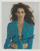 Cindy Crawford signed 10x8 photo. an American model, actress and television personality. During