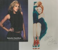 Geri Halliwell and Natasha Hamilton signed two photos. One 10x8, the second is 8x6. Members of