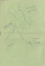 Aston Villa FC Vintage Autograph Sheet. A4 Size. Signatures include Jimmy Rimmer, John Robson, Frank