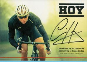 Sir Chris Hoy Signed Colour Photo approx. size 4 x 6 inches, Good condition. All autographs come