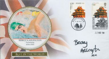 Rebecca Adlington - swimming signed Best in the World FDC. Good condition. All autographs come