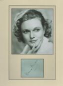 Anna Neagle 16x12 inch overall mounted signature piece includes signed album page and stunning black