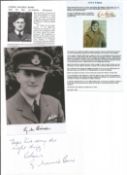 WW2 BOB fighter pilot George Baird 248 sqn signature piece with biography details fixed to A4