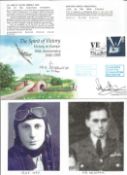 WW2 BOB fighter pilot Ian Hay 611 sqn, Kenneth Hollowell 25 sqn signed 50th ann VE day cover with